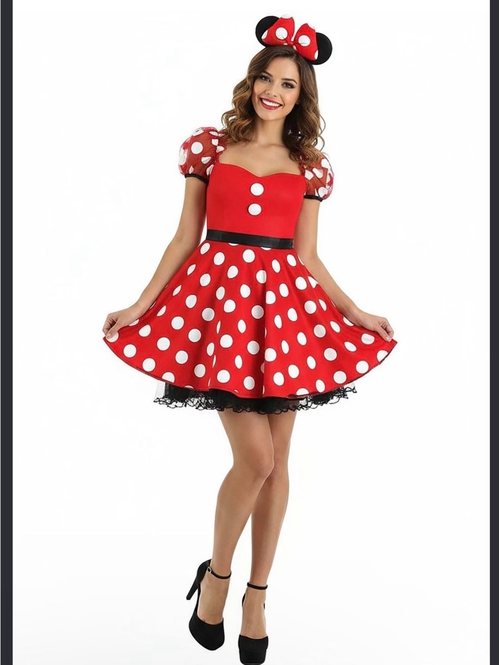 Disguise Disney Glam Red Minnie Mouse Adult Costume Small 2-4 NWT